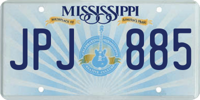 MS license plate JPJ885