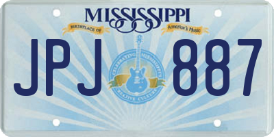MS license plate JPJ887