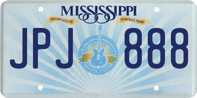 MS license plate JPJ888