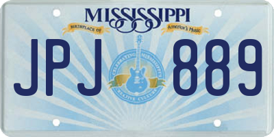 MS license plate JPJ889