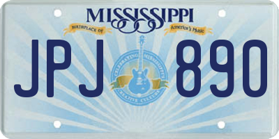 MS license plate JPJ890