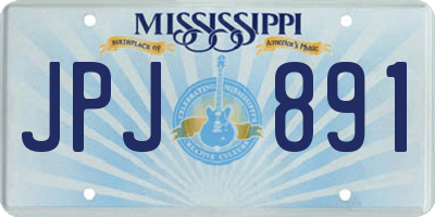 MS license plate JPJ891