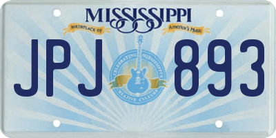MS license plate JPJ893