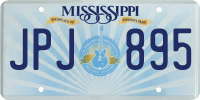 MS license plate JPJ895