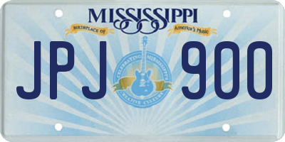 MS license plate JPJ900