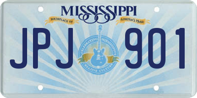 MS license plate JPJ901