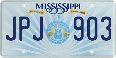 MS license plate JPJ903
