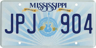 MS license plate JPJ904
