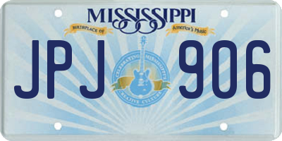 MS license plate JPJ906