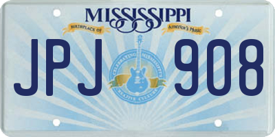 MS license plate JPJ908