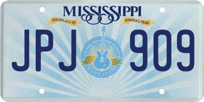 MS license plate JPJ909