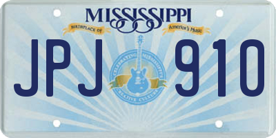 MS license plate JPJ910