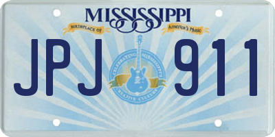 MS license plate JPJ911