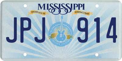 MS license plate JPJ914