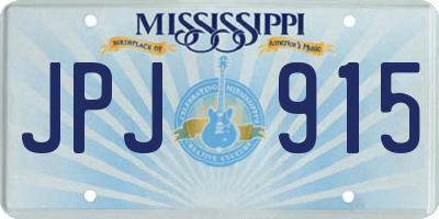 MS license plate JPJ915