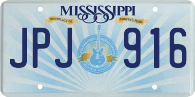 MS license plate JPJ916