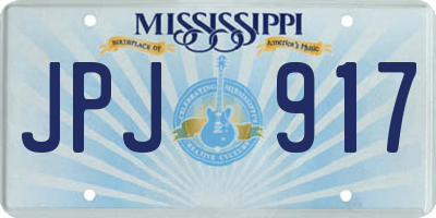 MS license plate JPJ917