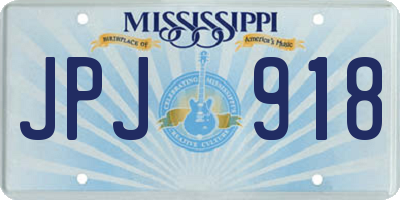 MS license plate JPJ918