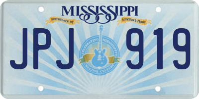 MS license plate JPJ919