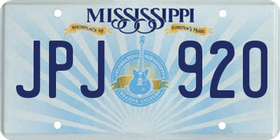 MS license plate JPJ920