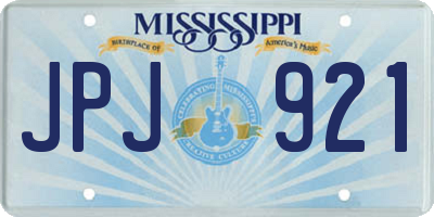 MS license plate JPJ921