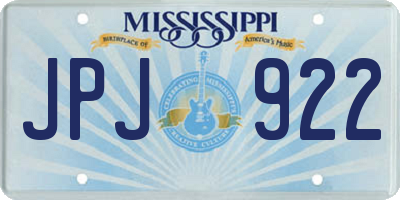 MS license plate JPJ922