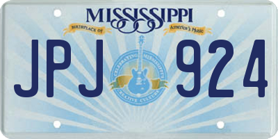 MS license plate JPJ924