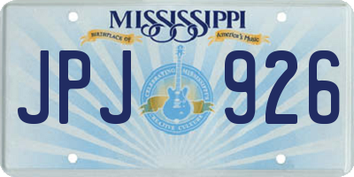 MS license plate JPJ926