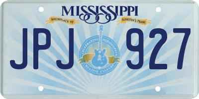 MS license plate JPJ927