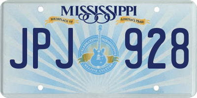 MS license plate JPJ928