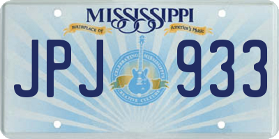 MS license plate JPJ933