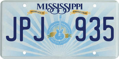 MS license plate JPJ935
