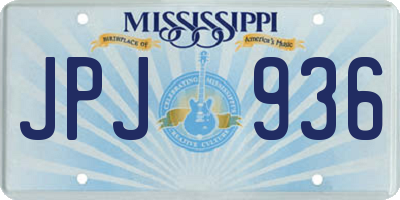 MS license plate JPJ936