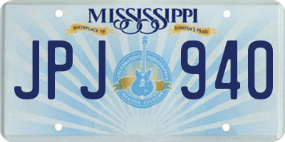 MS license plate JPJ940