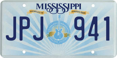 MS license plate JPJ941