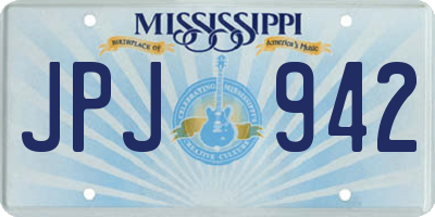 MS license plate JPJ942