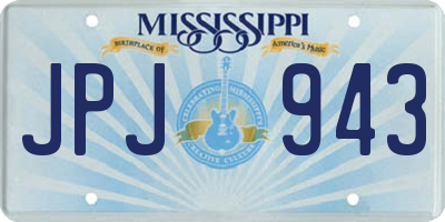 MS license plate JPJ943