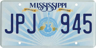MS license plate JPJ945
