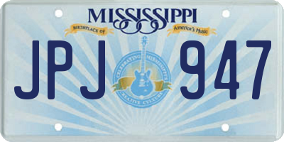 MS license plate JPJ947