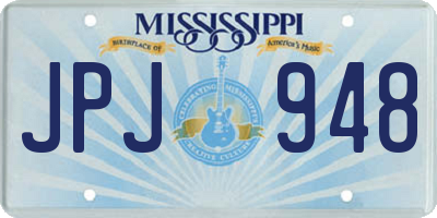MS license plate JPJ948