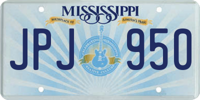 MS license plate JPJ950