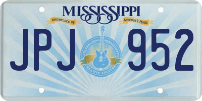 MS license plate JPJ952
