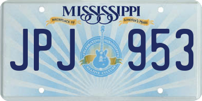 MS license plate JPJ953
