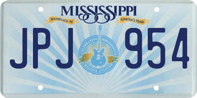 MS license plate JPJ954
