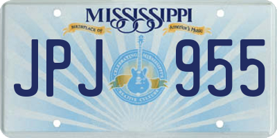 MS license plate JPJ955