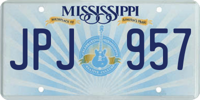 MS license plate JPJ957