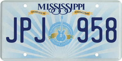 MS license plate JPJ958