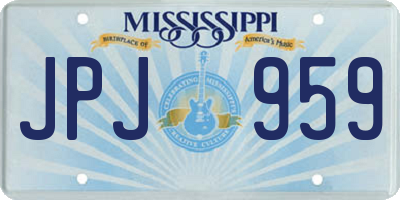 MS license plate JPJ959