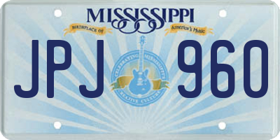 MS license plate JPJ960
