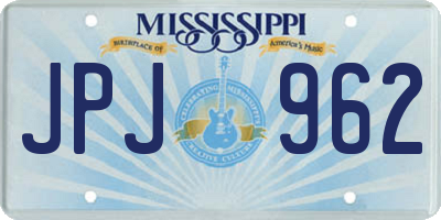 MS license plate JPJ962